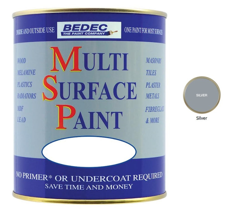 Bedec Multi Surface Paint Silver 250ml