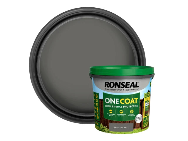 Ronseal One Coat Shed & Fence Protection Charcoal Grey 5L