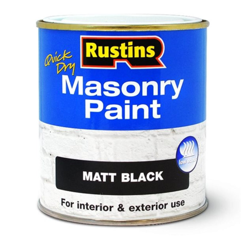 Rustins Masonry Paint Matt Black 250ml