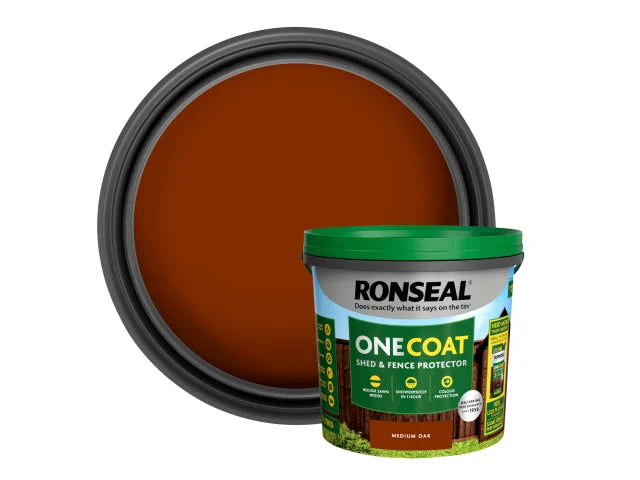 Ronseal One Coat Shed & Fence Protection Medium Oak 5L